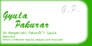 gyula pakurar business card